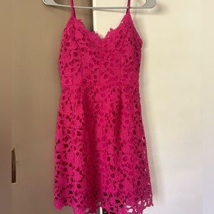 francesca’s pink lace dress
